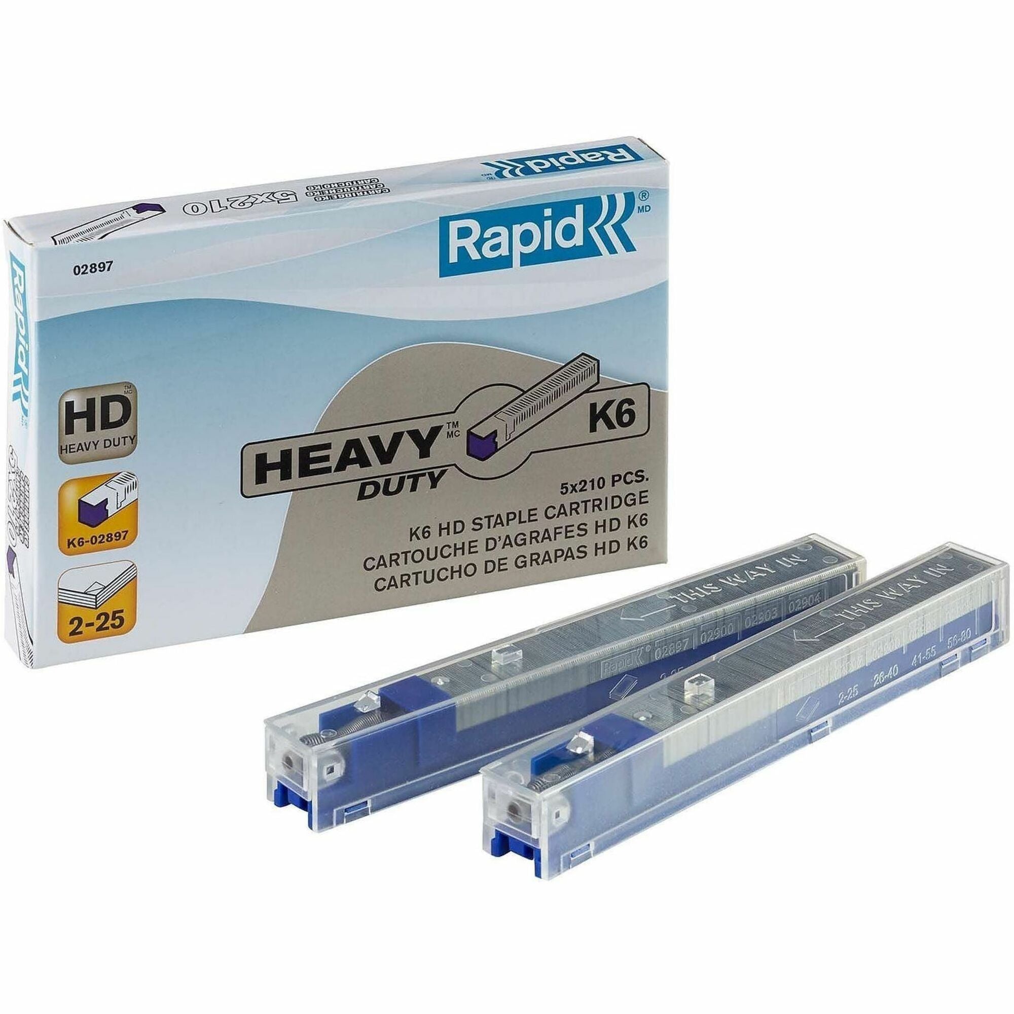 Heavy Duty - 1/4" Leg - Holds 25 Sheet(s) - for Paper - Blue - 1 Box