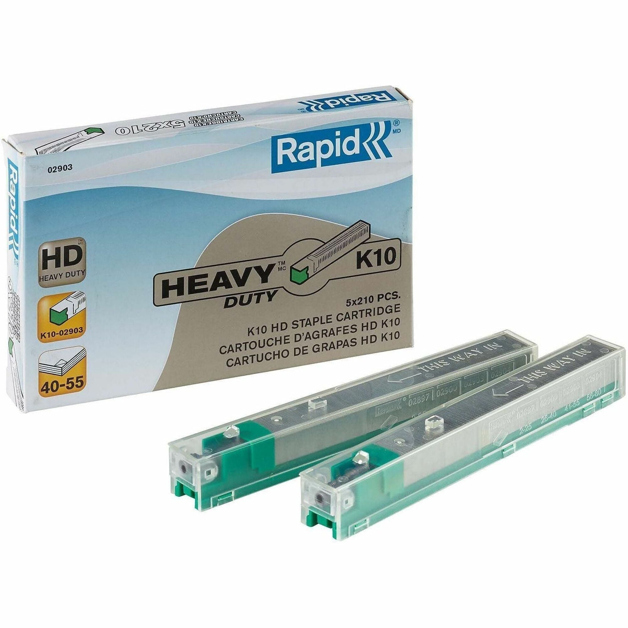 Heavy Duty - 2/5" Leg - Holds 55 Sheet(s) - for Paper - Green - 1 Box
