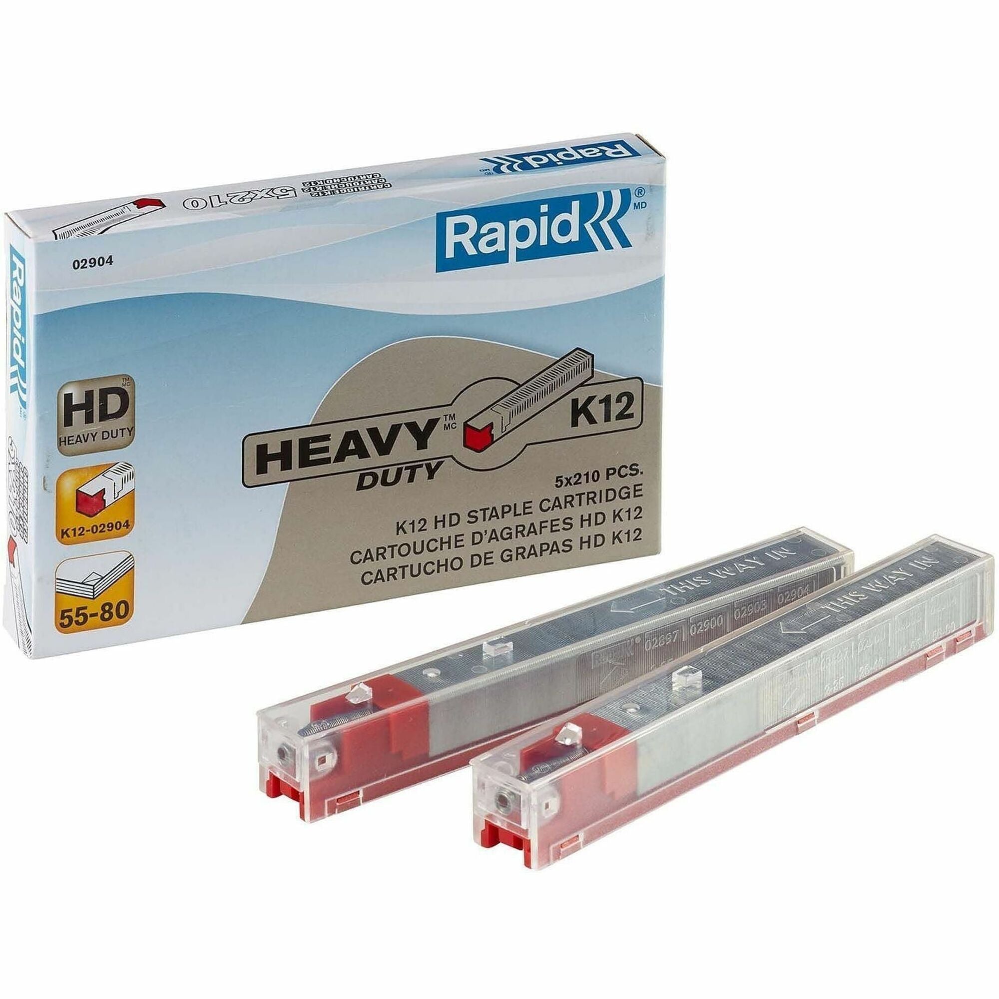 Heavy Duty - 29/64" Leg - Holds 80 Sheet(s) - Red - 1050 / Box