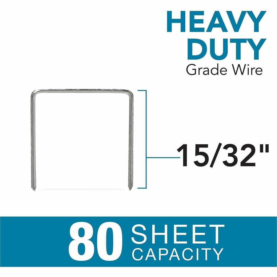 Heavy Duty - 29/64" Leg - Holds 80 Sheet(s) - Red - 1050 / Box