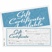 8.5" Width x 3.4" Length - White with Blue Border - 25 / Pack