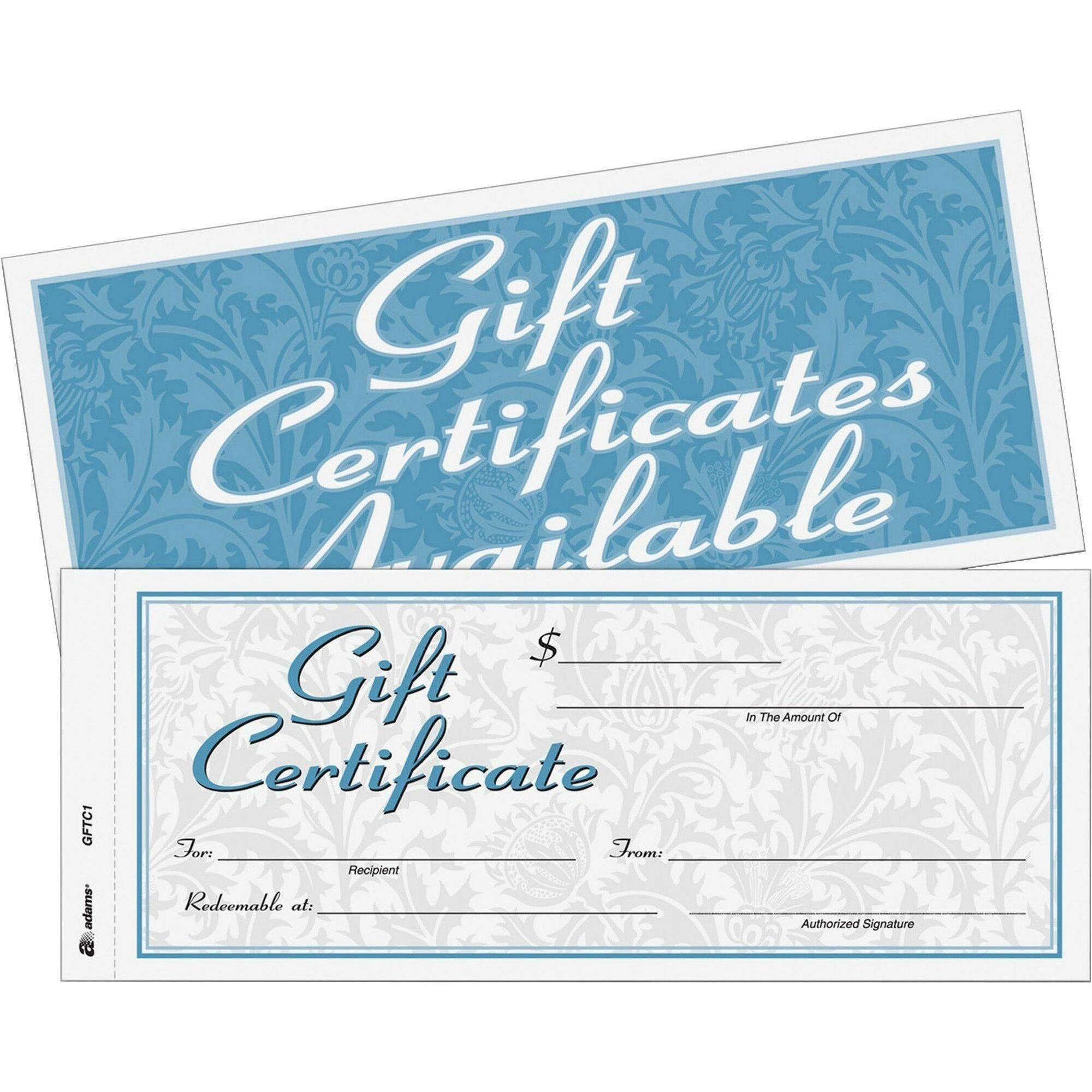 8.5" Width x 3.4" Length - White with Blue Border - 25 / Pack