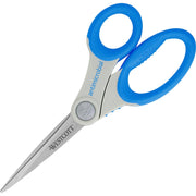8" Overall Length - Straight-left/right - Stainless Steel - Pointed Tip - Blue - 1 Each