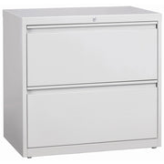 Lorell Fortress Series Lateral File, 2-Drawer, 36"W x 18.6"D x 28.1"H, Light Gray, Steel, Lateral, Legal/Letter/A4, 1 Each