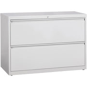 Lorell Fortress Series Lateral File, 2-Drawer, Lateral, 42"W x 18.6"D x 28.1"H, Light Gray, Steel, 1 Each