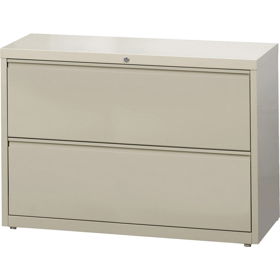 Lorell Fortress Series Lateral File, 2-Drawer, Lateral, 42"W x 18.6"D x 28.1"H, Steel, Putty, 1 Each