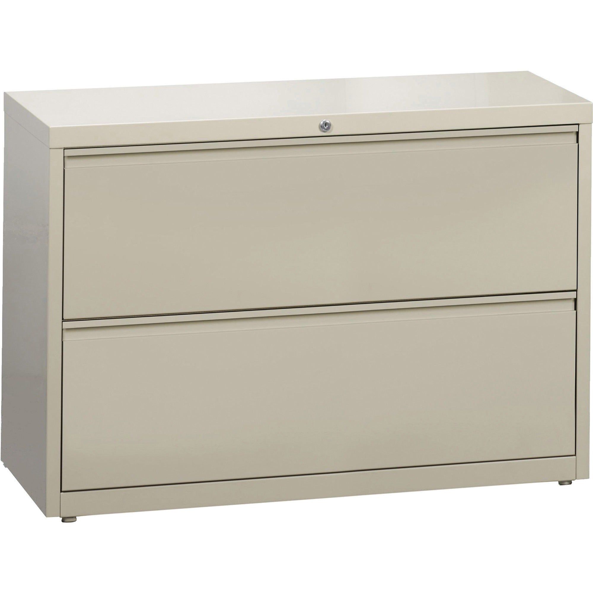 Lorell Fortress Series Lateral File, 2-Drawer, Lateral, 42"W x 18.6"D x 28.1"H, Steel, Putty, 1 Each