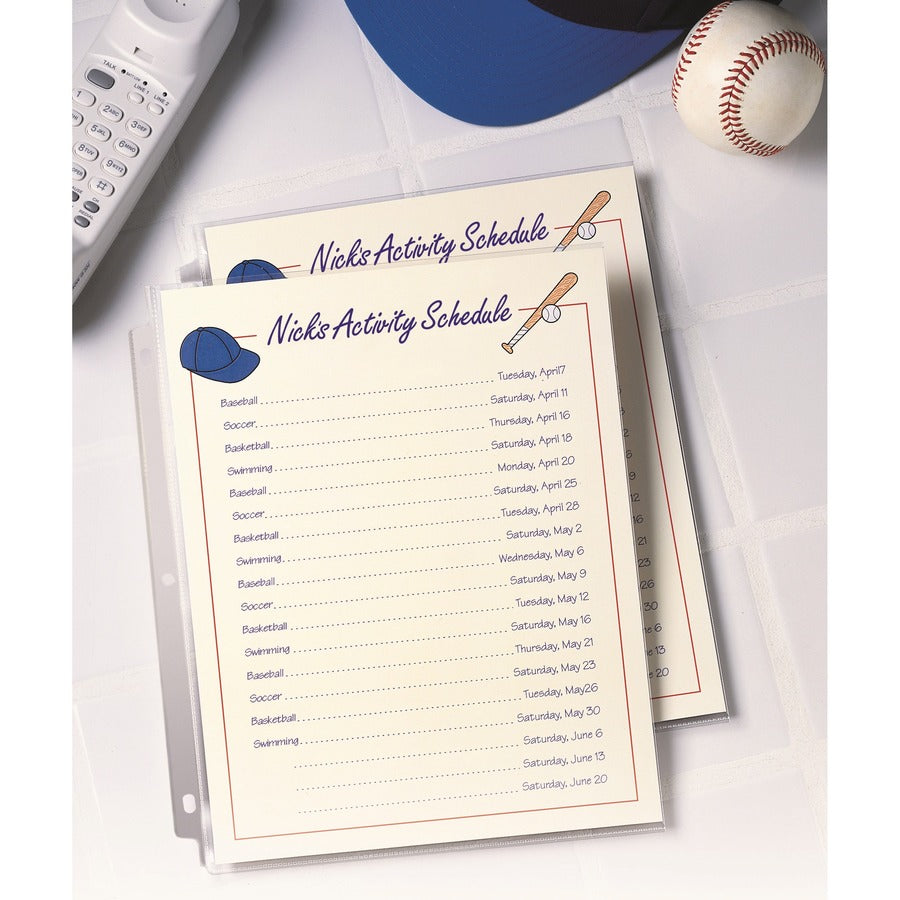 Avery&reg; Standard Weight Sheet Protectors - 10 x Sheet Capacity - For Letter 8 1/2" x 11" Sheet - 3 x Holes - Ring Binder - Top Loading - Rectangular - Semi Clear - Polypropylene - 10 / Pack