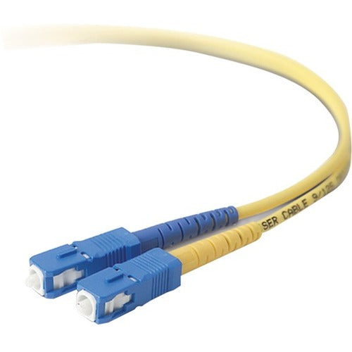 Belkin Fiber Optic Duplex Patch Cable - 49.21 ft Fiber Optic Network Cable - First End: 2 x SC Network - Male - Second End: 2 x SC Network - Male - Patch Cable - 9/125 &micro;m - Yellow - 1 Each