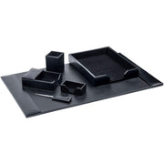 Dacasso Bonded Leather Desk Set, 6-Piece, Includes Desk Pad, Memo Holder, Business Card Holder, Pencil Cup, Letter Opener, Letter Tray, 1 Each