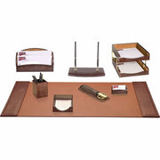 Dacasso Embossed Leather Desk Set, 10-Piece, 1 Each