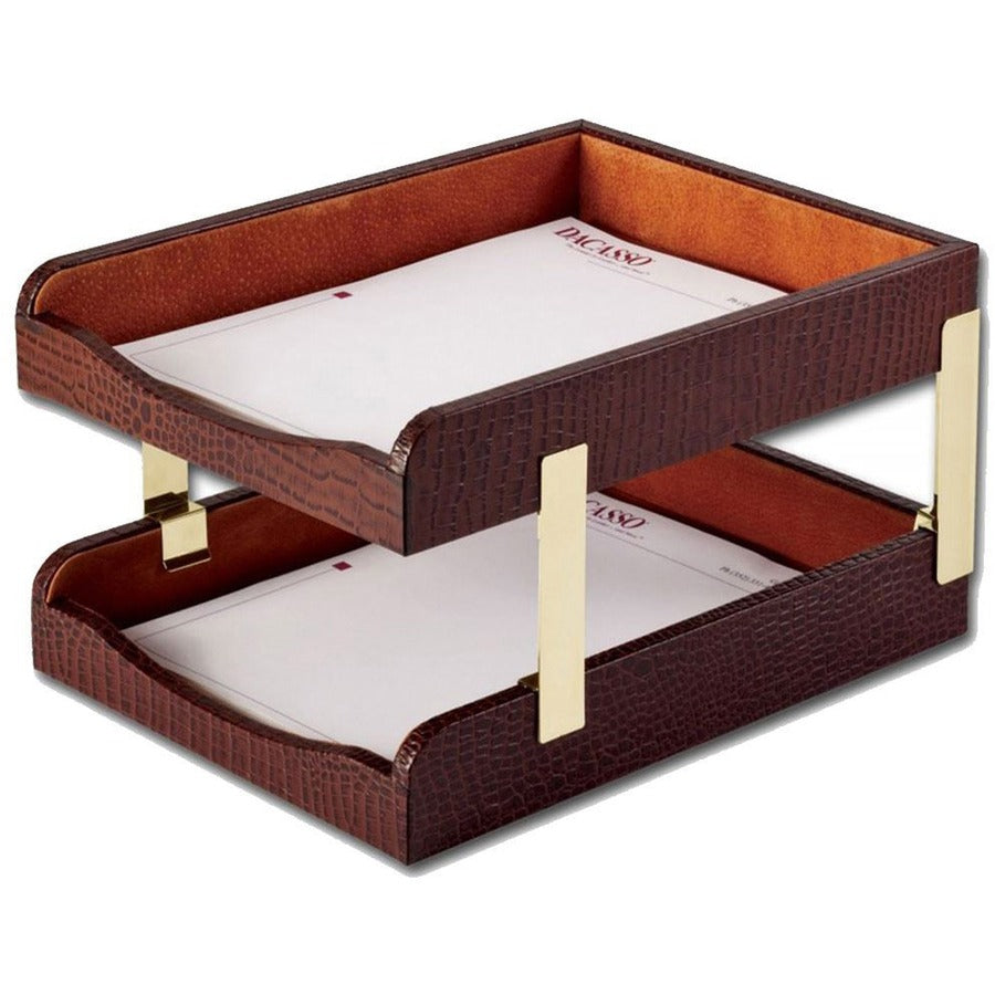Dacasso Embossed Leather Desk Set, 10-Piece, 1 Each
