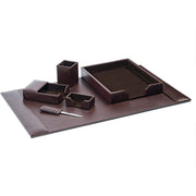 Dacasso Bonded Leather Desk Set, 6-Piece, Includes Desk Pad, Memo Holder, Business Card Holder, Pencil Cup, Letter Opener, Letter Tray, 1 Each