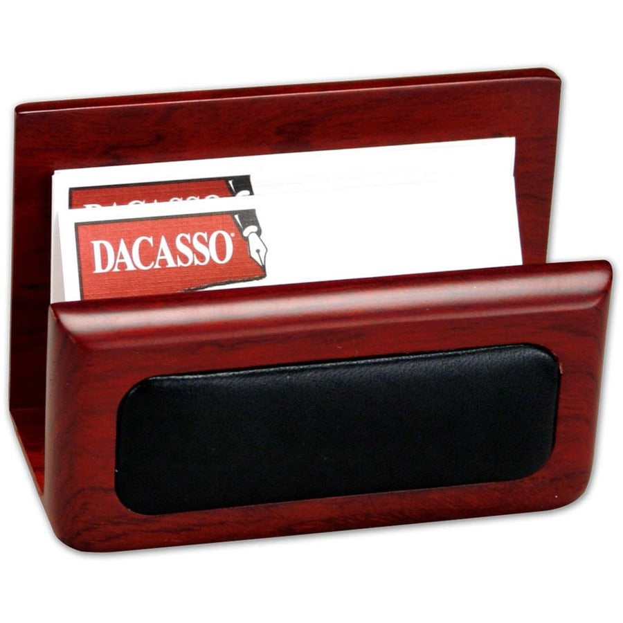 Dacasso Rosewood & Leather Desk Set, Seven-Piece, 1 Each