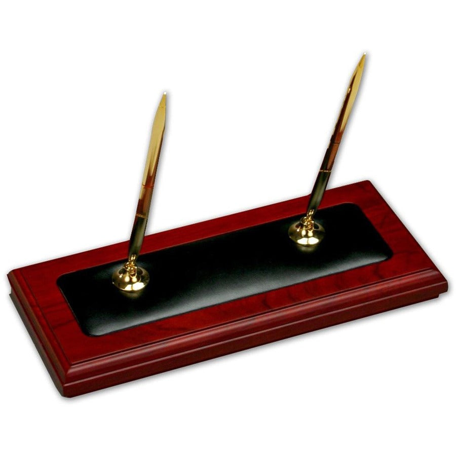 Dacasso Rosewood & Leather Desk Set, 8-Piece, 1 Each
