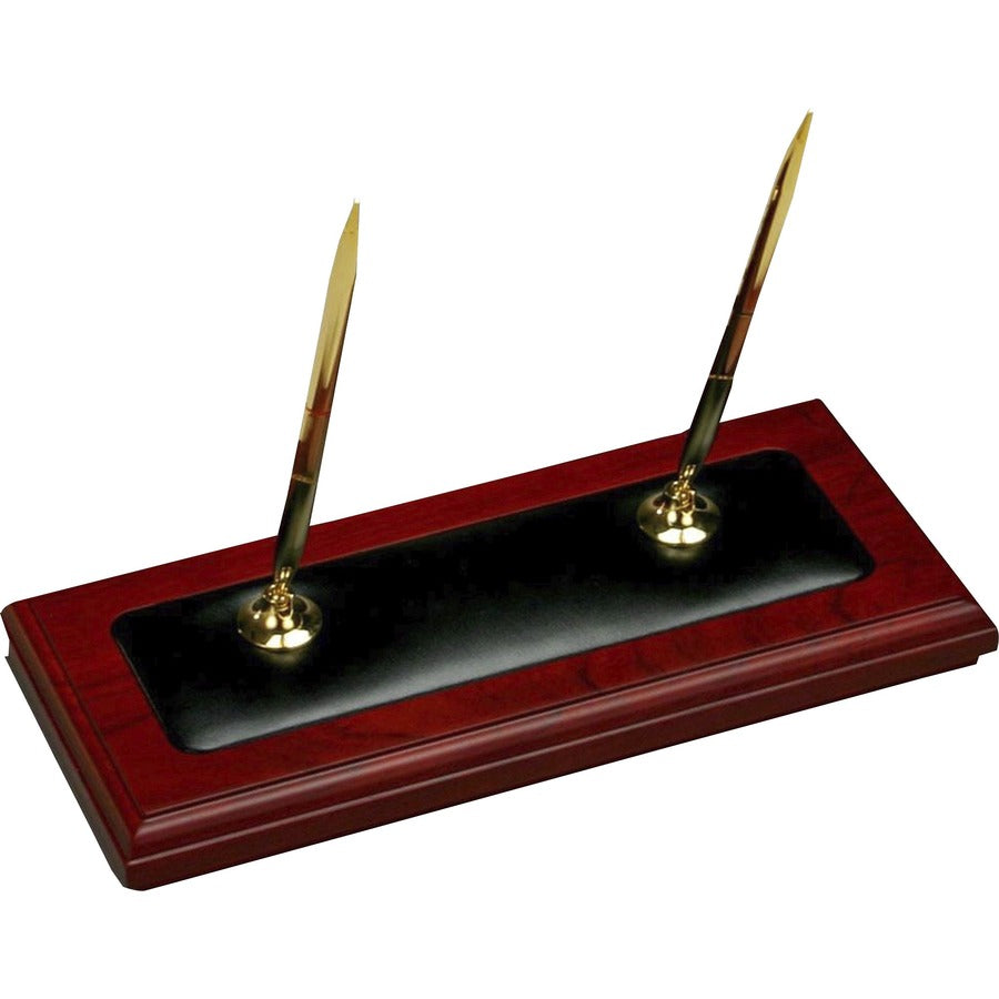 Dacasso Rosewood & Leather 10-Piece Desk Set, 1 Each