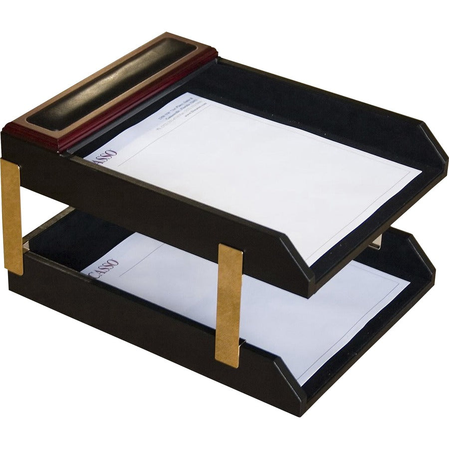Dacasso Rosewood & Leather 10-Piece Desk Set, 1 Each