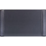 Dacasso Side-Rail Desk Pad - Rectangular - 34" Width x 20" Depth - Felt Backing - Leather - Black
