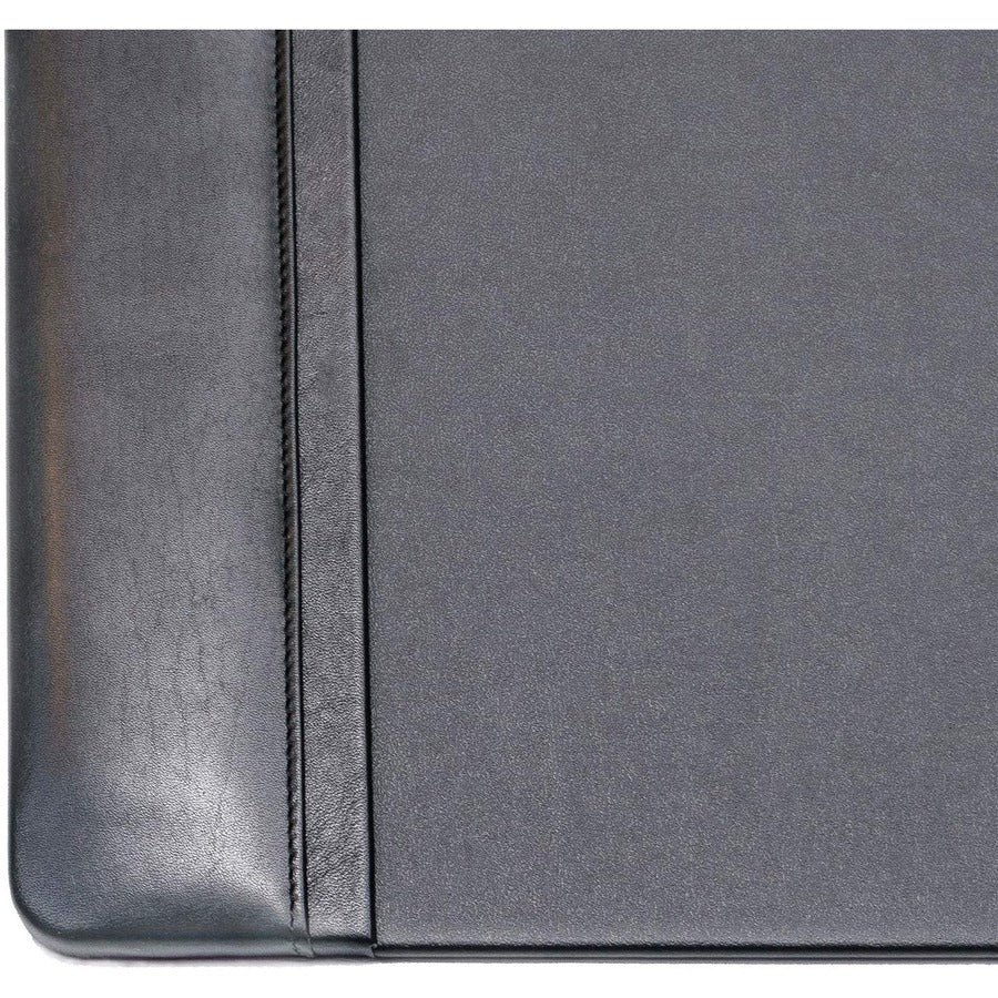 Dacasso Side-Rail Desk Pad - Rectangular - 25.5" Width x 17.25000" Depth - Felt Backing - Leather - Black