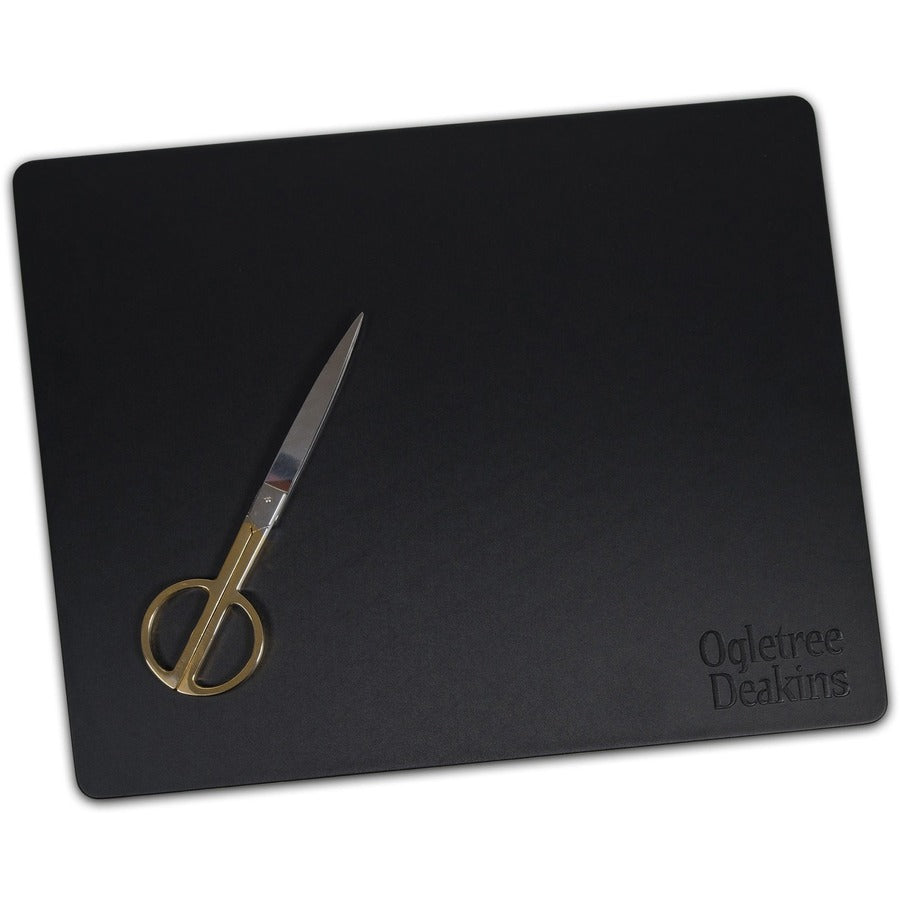 Dacasso Leatherette Conference Pad - Rectangular - 17" Width x 14" Depth - Felt Backing - Leather - Black