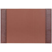 Dacasso Crocodile Embossed Side-Rail Desk Pad - Rectangular - 22.5" Width x 17.25000" Depth - Felt Tan Backing - Top Grain Leather - Brown