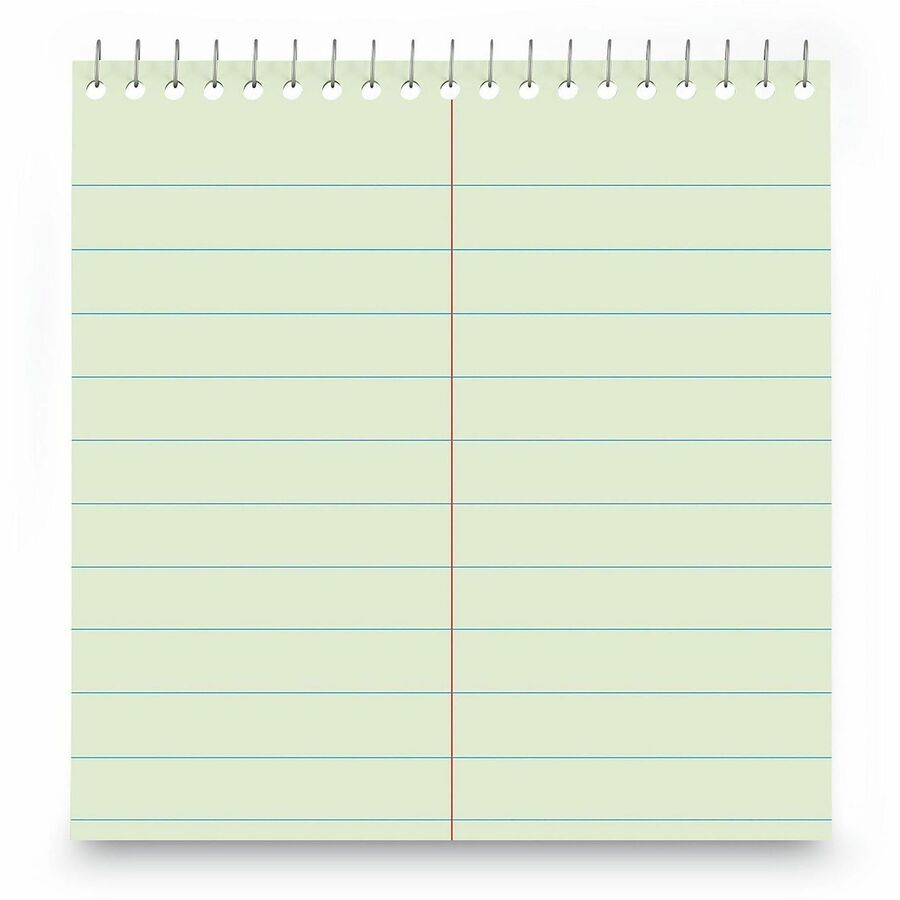 1 Subject(s) - 60 Sheets - Spiral - Pitman Ruled Front Ruling - 16 lb Basis Weight - 9" Height x 6" Width - Green Tint Paper