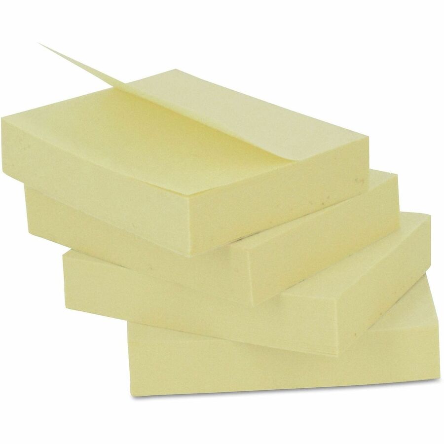Universal Note Pad - 100 x Yellow - Rectangle - 100 Sheets per Pad - Yellow - Self-stick, Residue-free - 12 / Pack