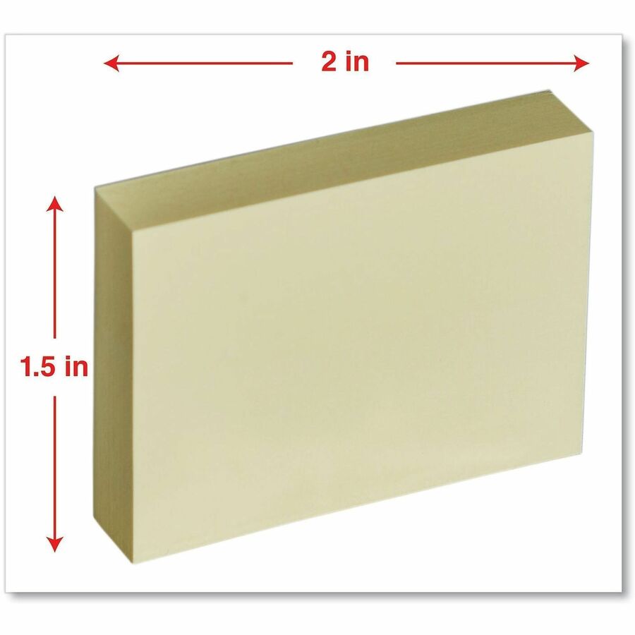 Universal Note Pad - 100 x Assorted Pastel - Rectangle - 100 Sheets per Pad - Assorted Pastel - Self-stick, Residue-free - 12 / Pack