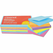 Universal Note Pad - 100 x Bright Assorted - Square - 100 Sheets per Pad - Assorted Bright - Self-stick, Residue-free - 12 / Pack