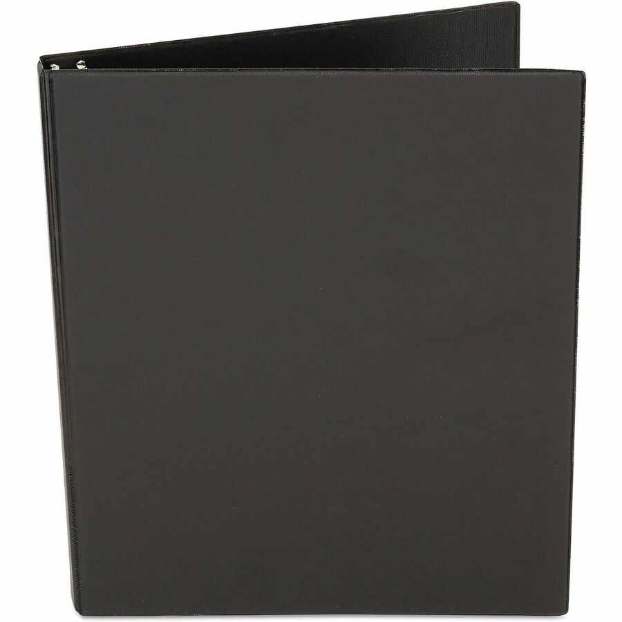 1" Binder Capacity - 175 Sheet Capacity - 3 Ring(s) - Fastener(s): Ring - Pocket(s): 2, Inside Front & Back - Polypropylene - Black - Non-stick - 1 Each