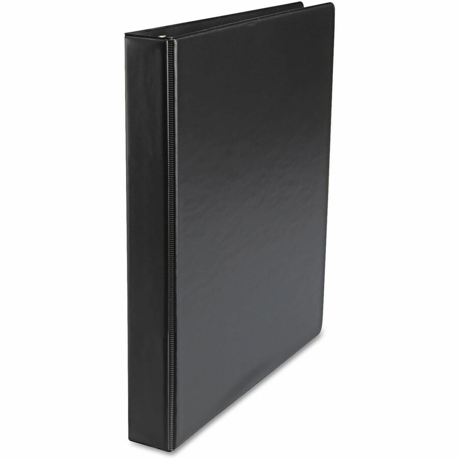 1" Binder Capacity - 175 Sheet Capacity - 3 Ring(s) - Fastener(s): Ring - Pocket(s): 2, Inside Front & Back - Polypropylene - Black - Non-stick - 1 Each