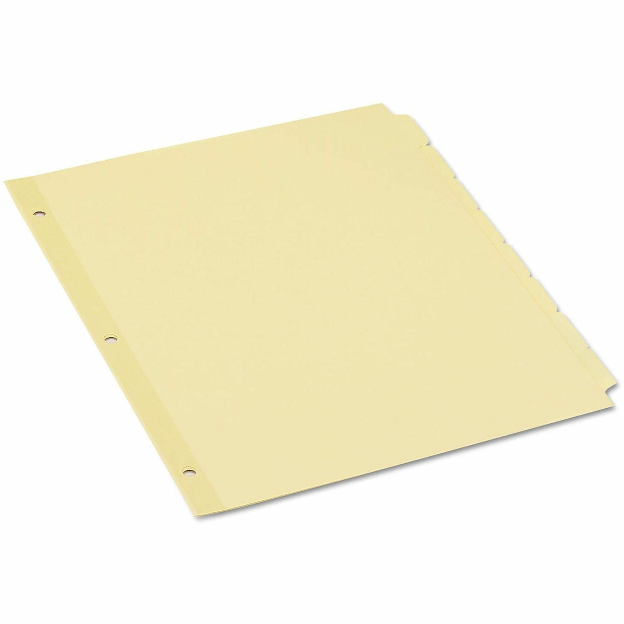 24 x Divider(s) - 8 Blank Side Tab(s) - 8.5" Divider Width x 11" Divider Length - Letter - 3 Hole Punched - Buff Ledger Stock Divider - Buff Ledger Stock Tab(s) - 30% Recycled - Customizable, Double-sided, Reinforced Edges - 24 Set