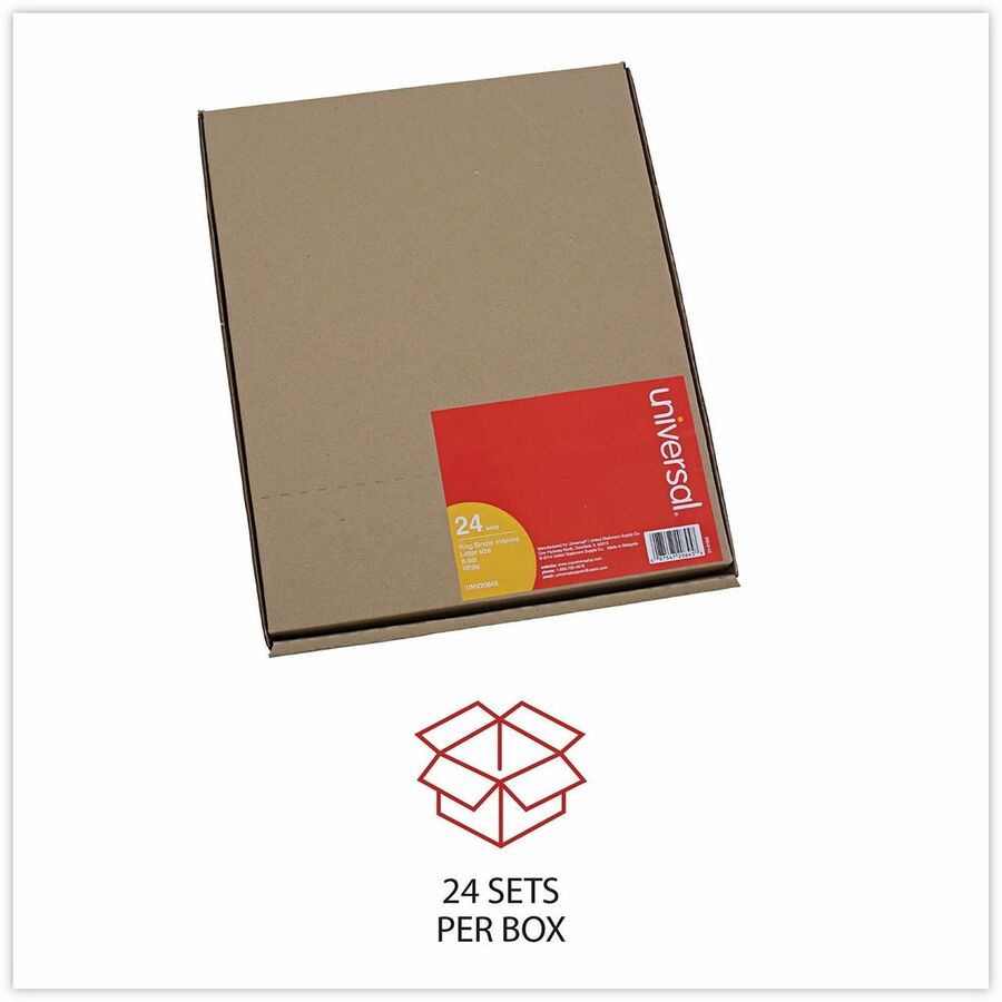 24 x Divider(s) - 8 Blank Side Tab(s) - 8.5" Divider Width x 11" Divider Length - Letter - 3 Hole Punched - White Ledger Stock Divider - White Ledger Stock Tab(s) - 30% Recycled - Customizable, Double-sided, Reinforced Edges - 24 Set