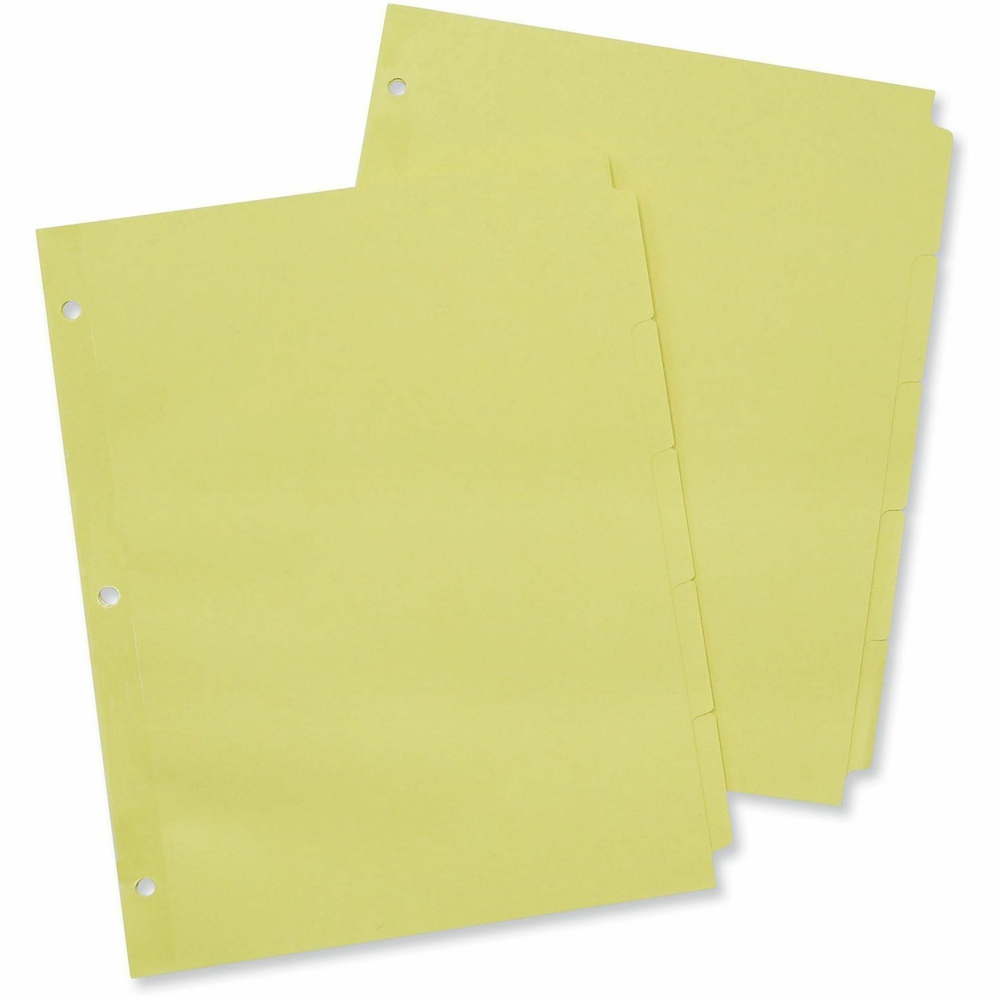 36 x Divider(s) - 5 Blank Side Tab(s) - 8.5" Divider Width x 11" Divider Length - Letter - 3 Hole Punched - Buff Ledger Stock Divider - Buff Ledger Stock Tab(s) - 30% Recycled - Customizable, Double-sided, Reinforced Edges - 36 Set