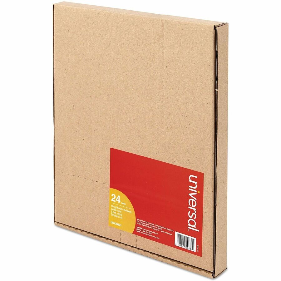24 x Divider(s) - 5 Blank Side Tab(s) - 8.5" Divider Width x 11" Divider Length - Letter - 3 Hole Punched - Buff Paper Divider - Clear Plastic Tab(s) - 0% - Customizable, Mylar Reinforced Edge - 24 Set