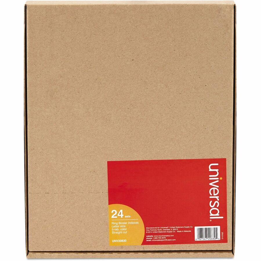 24 x Divider(s) - 5 Blank Side Tab(s) - 8.5" Divider Width x 11" Divider Length - Letter - 3 Hole Punched - Buff Paper Divider - Assorted Plastic Tab(s) - 0% - Customizable, Mylar Reinforced Edge - 24 Set
