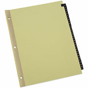 Universal Index Divider - 31 Printed Side Tab(s) - Digit - 1-31 - 8.5" Divider Width x 11" Divider Length - Letter - 3 Hole Punched - Buff Paper Divider - Black Simulated Leather Tab(s) - 20% Recycled - Mylar Reinforced Edge - 1 / Set
