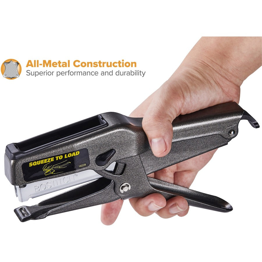 Staples Upto 45 Sheet - Holds Upto 210 Staple - Full Strip - Staple Size: 0.25" , 0.37" - Black - Metal - 1 Each