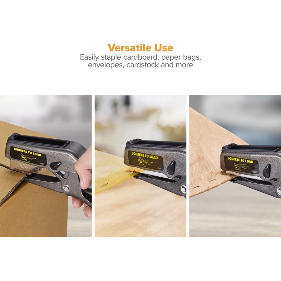 Staples Upto 45 Sheet - Holds Upto 210 Staple - Full Strip - Staple Size: 0.25" , 0.37" - Black - Metal - 1 Each