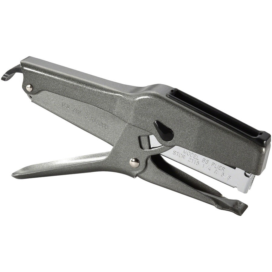 Staples Upto 45 Sheet - Holds Upto 210 Staple - Full Strip - Staple Size: 0.25" , 0.37" - Black - Metal - 1 Each
