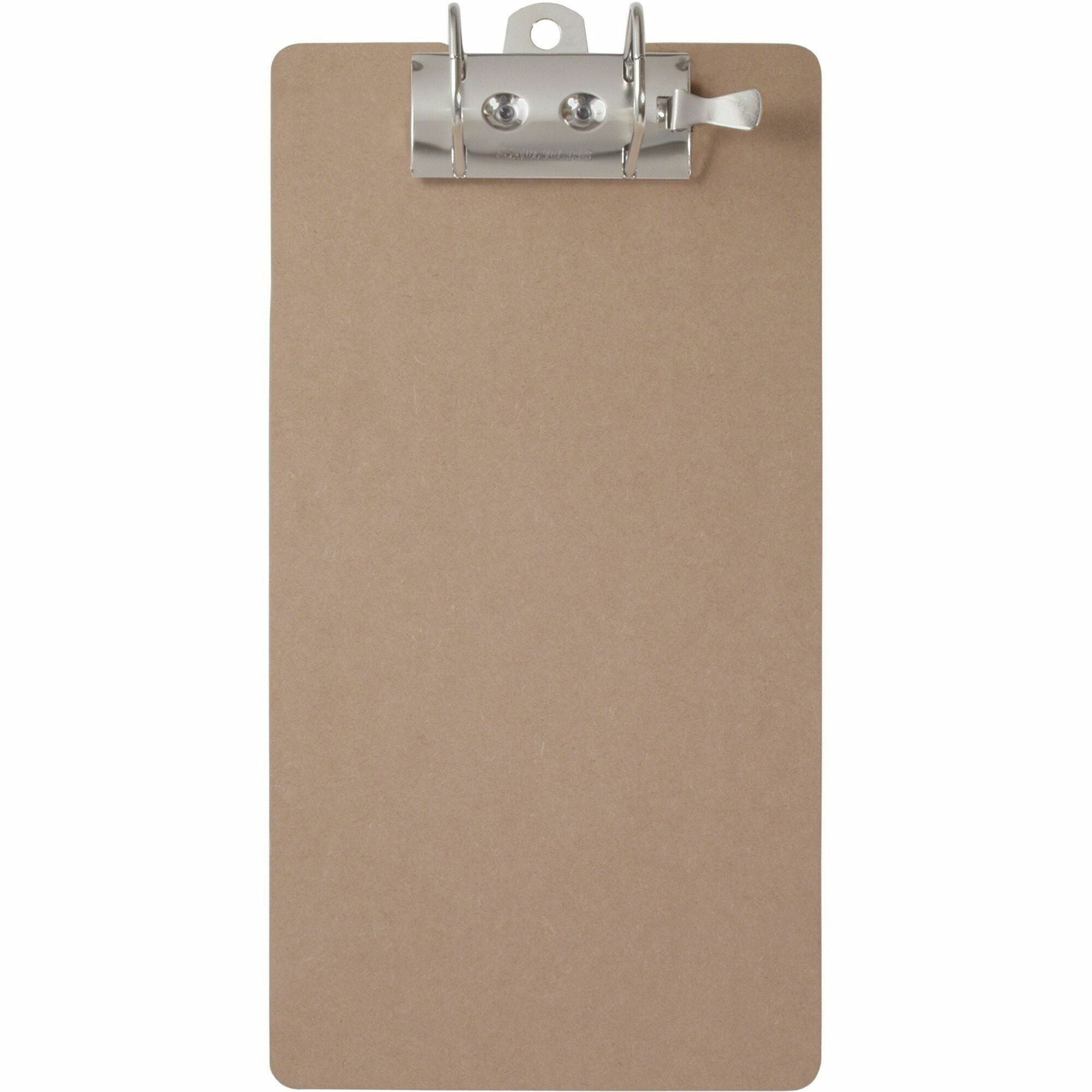 2.50" Clip Capacity - 9" x 17 1/2" Sheet Size - Hardboard - Brown - 1 Each