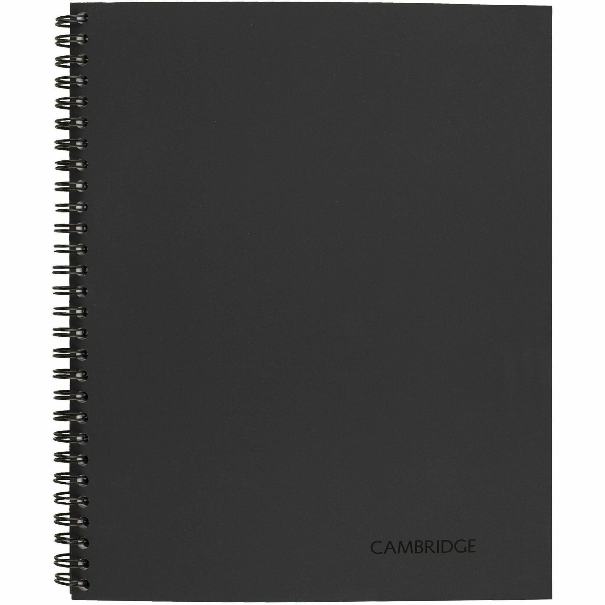 Cambridge Limited Business Notebook, 80 Sheets, Wire Bound, Legal Ruled, 8 1/4" x 11", Black Linen Cover, Perforated, 1 Each