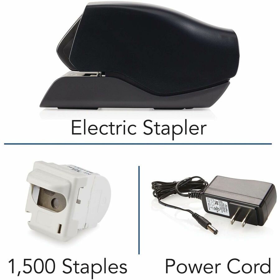 Staples Upto 25 Sheet - Holds Upto 1500 Staple - Black - 1 Each
