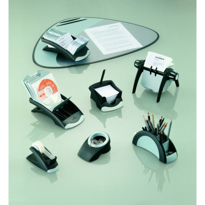 500 Card Capacity - For 2.87" x 4.12" Size Card - 25 A-Z Index Guide - Black, Gray