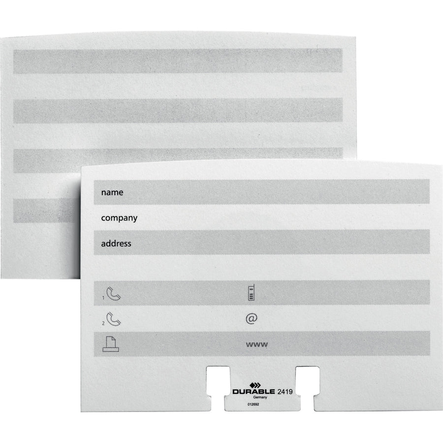 500 Card Capacity - For 2.87" x 4.12" Size Card - 25 A-Z Index Guide - Black, Gray