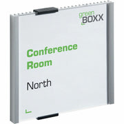 DURABLE Aluminum/Acrylic Information Sign Panel - 6.1" Width x 6.1" Height - Wall Mountable - Indoor - Acrylic, Aluminum - 1 Each