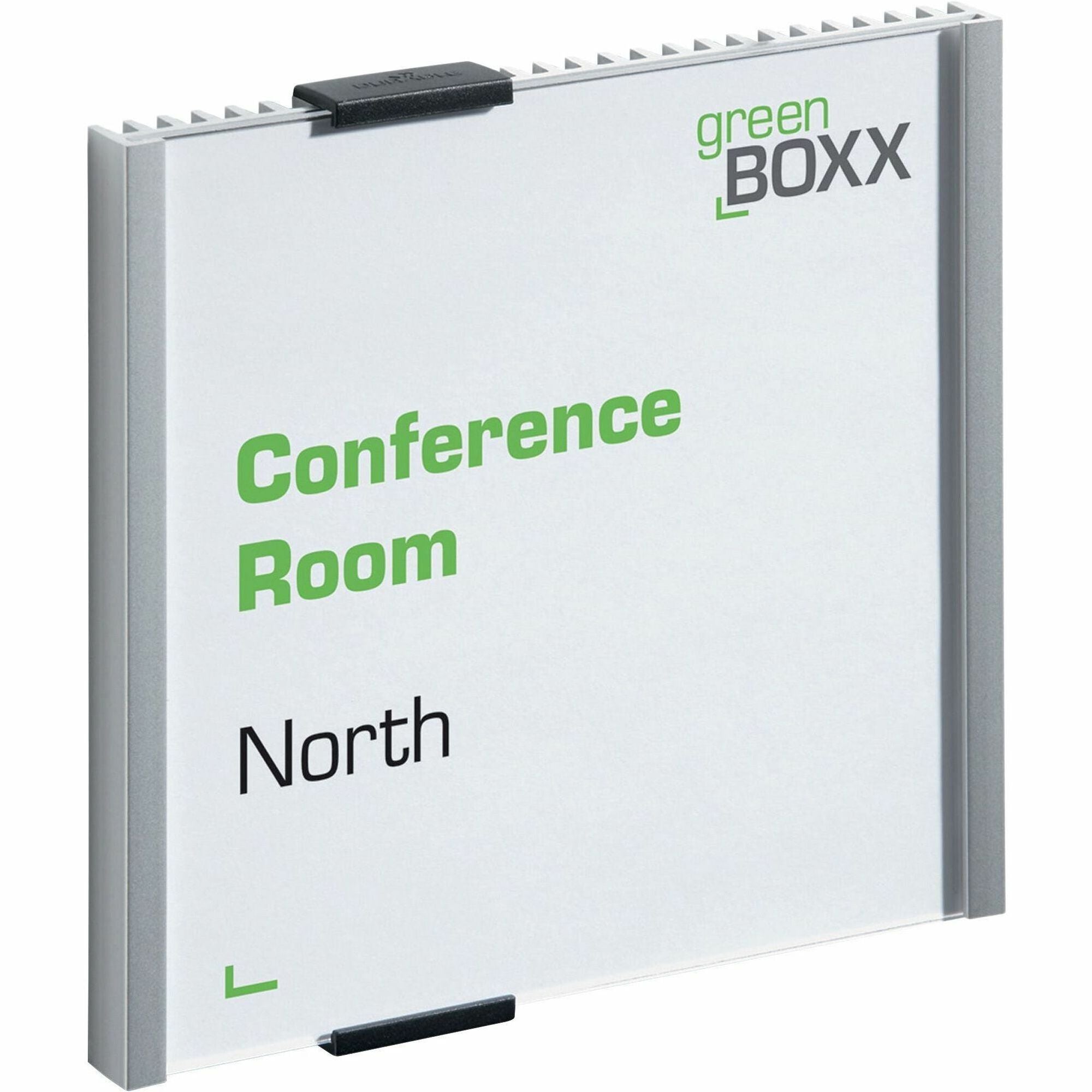 DURABLE Aluminum/Acrylic Information Sign Panel - 6.1" Width x 6.1" Height - Wall Mountable - Indoor - Acrylic, Aluminum - 1 Each