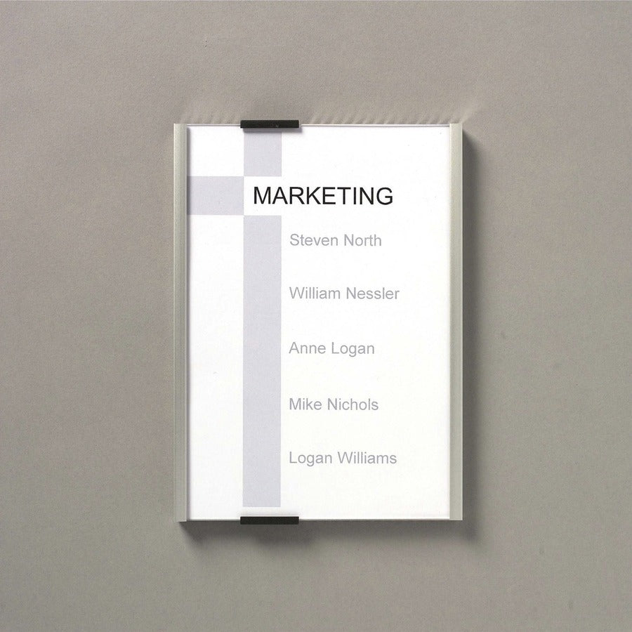 DURABLE Aluminum/Acrylic Information Sign Panel - 6.1" Width x 8.5" Height - Wall Mountable - Indoor - Acrylic, Aluminum - 1 Each