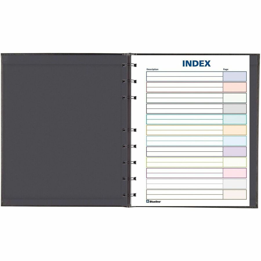 Julian Dates - Daily - 7:00 AM to 8:00 PM - Half-hourly - 7 5/8" x 9 1/2" Sheet Size - Twin Wire - White - Paper - Black Cover - Micro Perforated, Index Sheet, Tabbed, Pocket, Hard Cover - 1 Each