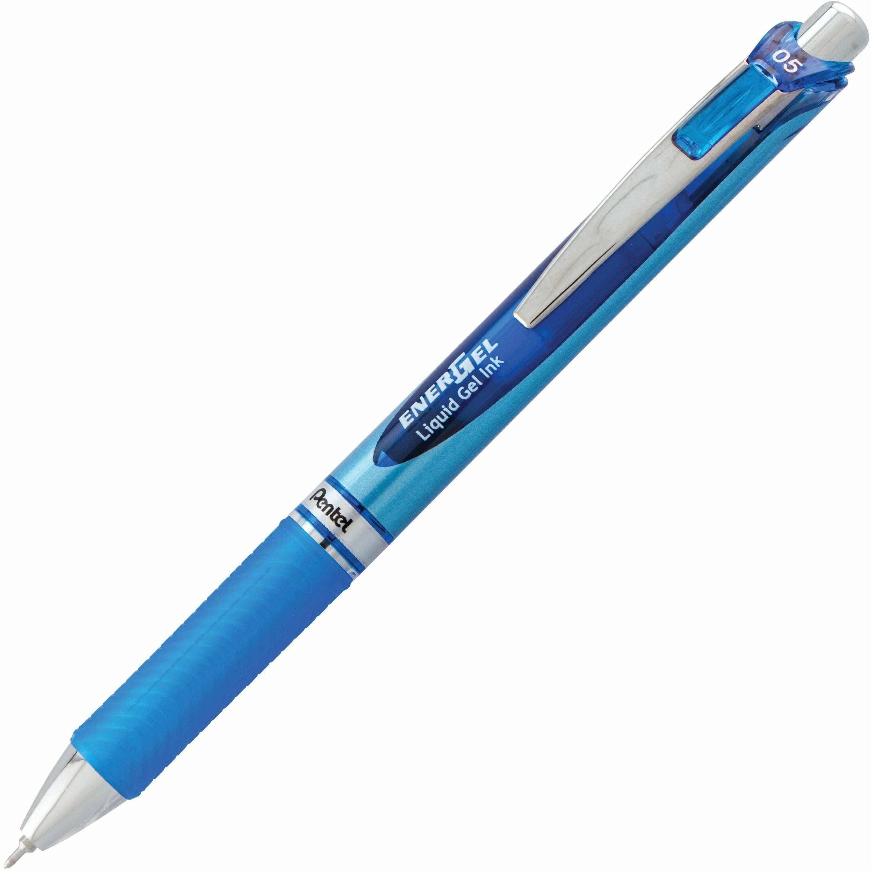 EnerGel EnerGel RTX Liquid Gel Pen - 0.5 mm Fine Needle Pen Point - Refillable - Retractable - Blue Ink - Gel-based - Blue Barrel - Stainless Steel Tip - 1 Each